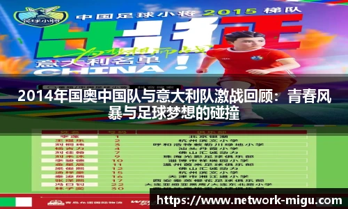 2014年国奥中国队与意大利队激战回顾：青春风暴与足球梦想的碰撞